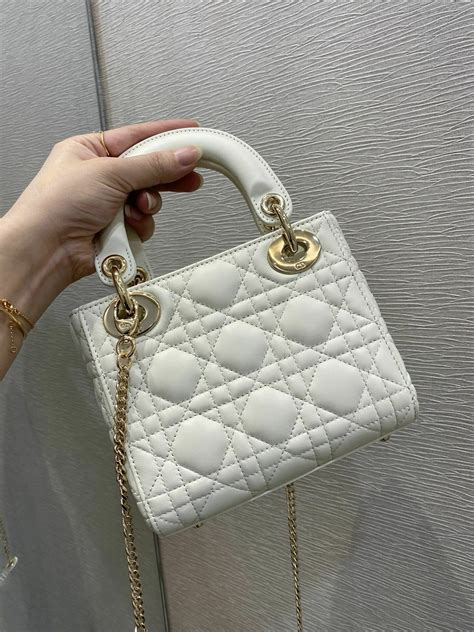 dior off white bag|mini lady dior bag white.